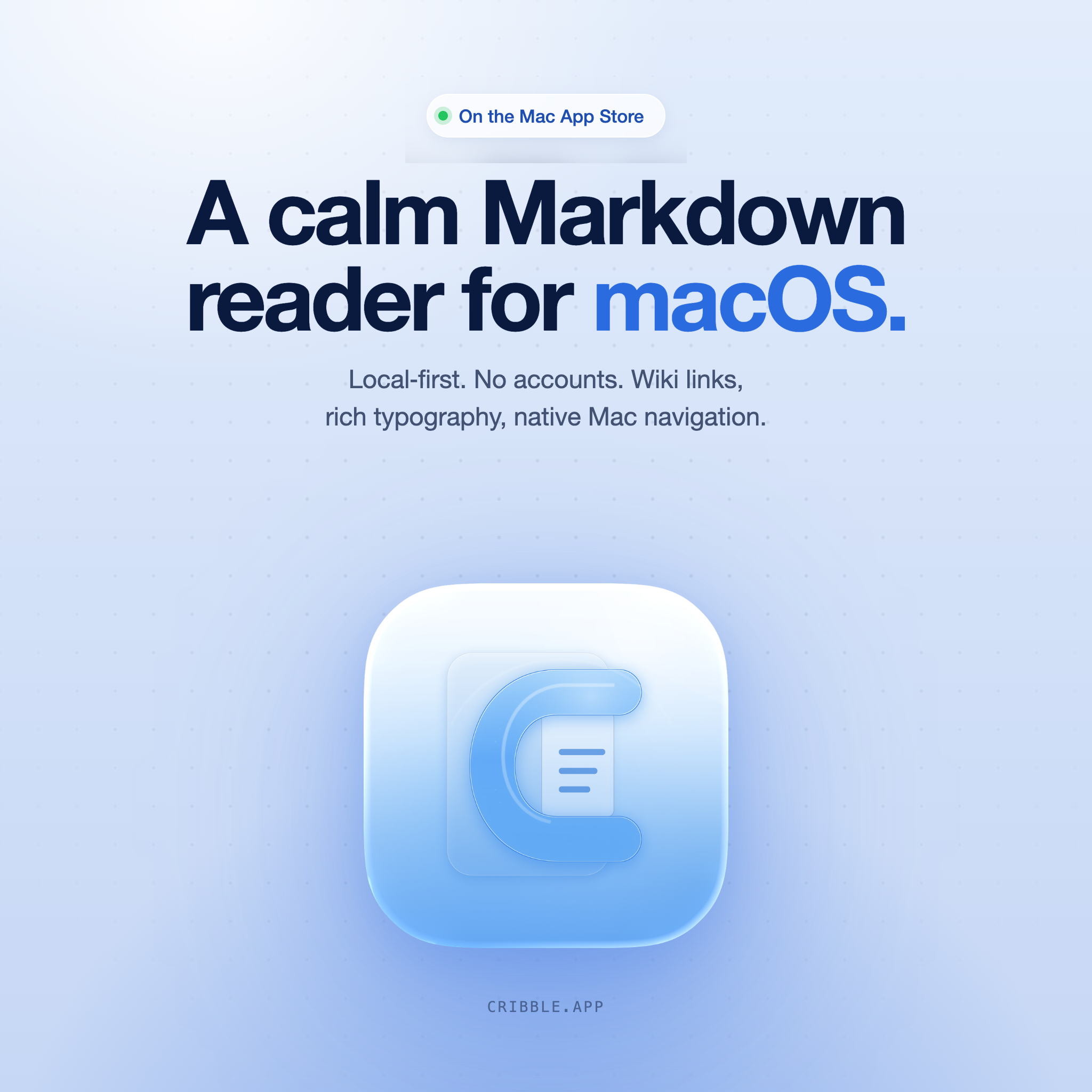 Cribble Mac App Store artwork